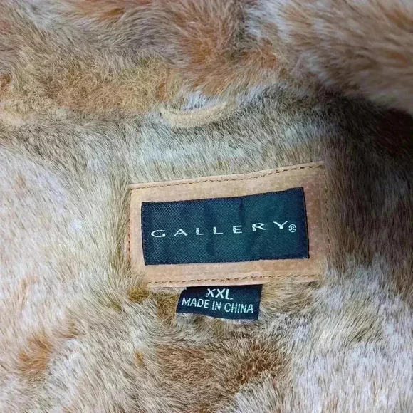 Ladies Leather/Suede Faux fur lined Barn/ Chore Jacket  Button Down Coat. 2XL - Picture 9 of 9